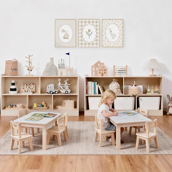 Montessori Book and Toy Shelf for Kids, 5-Section Organizer, Birch Plywood | Open Shelving with Customizable 5-Section Layout for Kids Room, Playroom, Classroom, Books, and Toys - Image 5