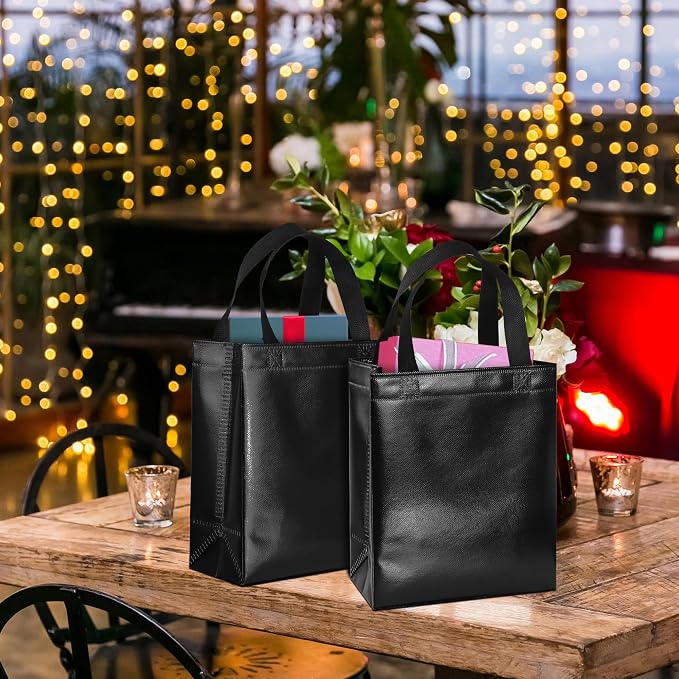 BLEWINDZ 100 Medium Reusable Gift Bags with Handles - Ideal Party Favors & Shopping Bags (10 Colors) - Image 2