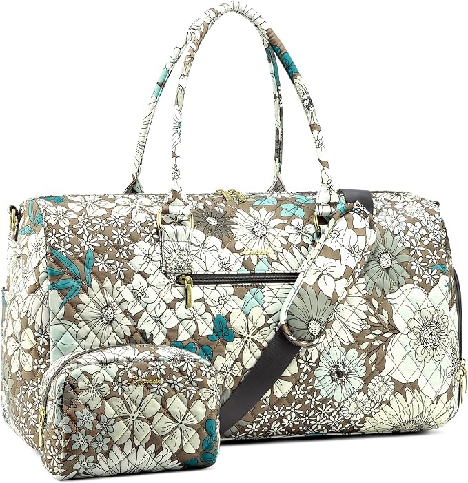 LOVEVOOK Travel Duffle Bag, Weekender Bag for Women with Toiletry Bag,Carry on Overnight Bag with Shoe Compartment,Gym Duffel Bag with Wet Pocket, Mommy Hospital Bags for Labor and Delivery by LOVEVOOK