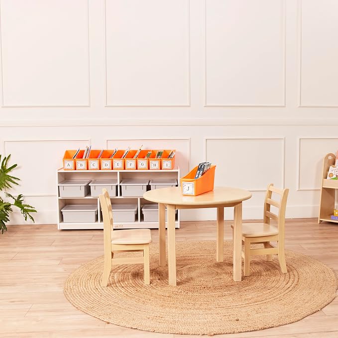 ECR4Kids Linking Storage Book Bins, Interlocking, 10-Piece, Neon Orange | Durable plastic with built-in handles, interlocking, nestable, ideal for books, magazines, and files in a classroom or office - Image 8