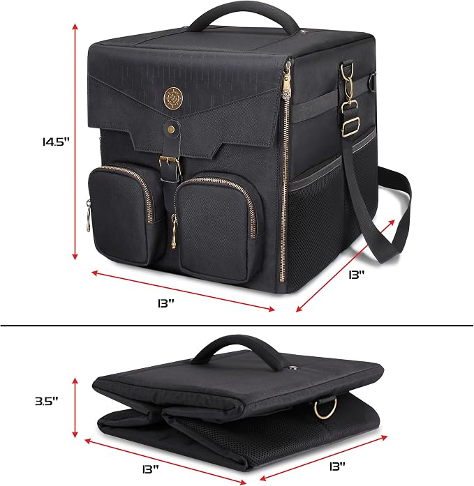 ENHANCE Board Game Shoulder Bag - Reinforced Board Game Storage with Padded Shoulder Strap and Accessories Pockets for Dice, Cards, More - Carrier Protects Tabletop Adventures - Image 3