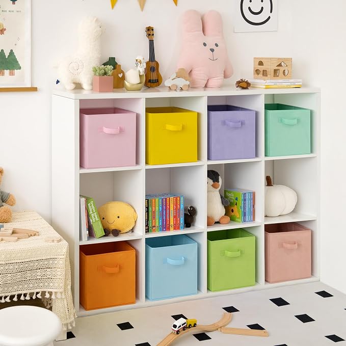 GRANNY SAYS 11 Inch Cube Storage Bins, Cube Organizer, Pastel Color, 8-Pack | Collapsible Storage Boxes with Thickened Base Plate, Sturdy Handles, Decorative Baskets for Shelves, Closet - Image 4