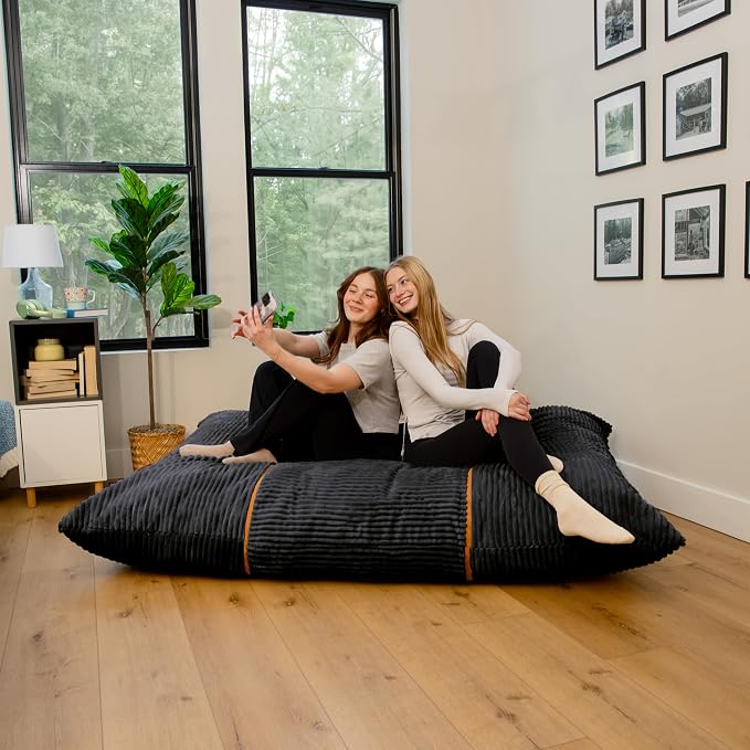 Big Joe Turnabout 3-in-1 Convertible Bean Bag Chair, Black Licorice - Image 6