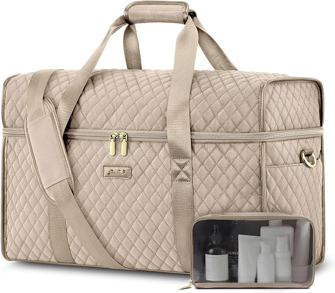 Weekender Travel Duffle Bag for Women: Overnight Bags with Shoe Compartment Carry on Bags for Airplanes with Toiletry Bag Weekend Yoga Gym Bag with Wet Pocket by FOCDOD