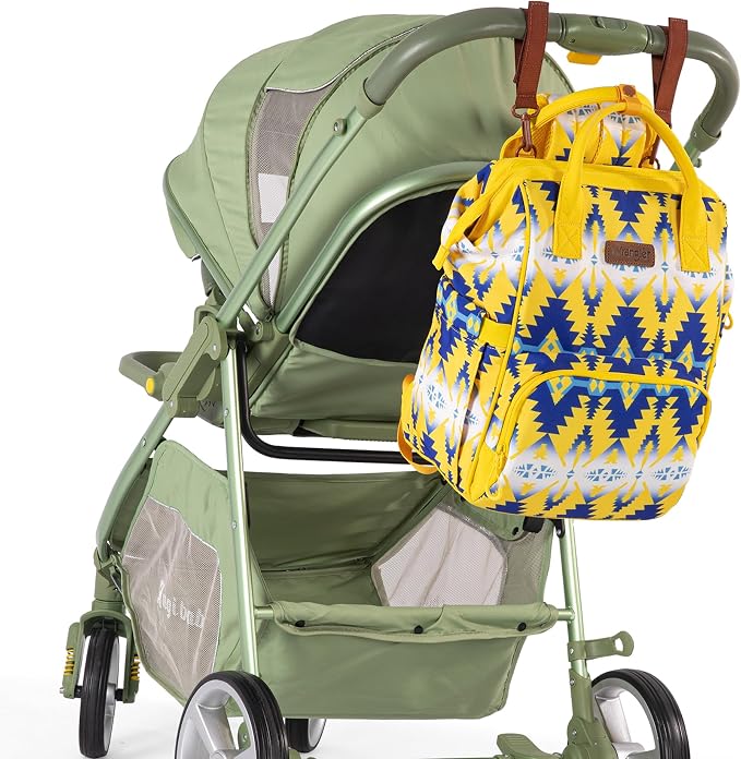 Wrangler Aztec Backpack Organized Daypack Travel Baby Bag with Stroller Strap and Side Bottle Pockets - Image 6