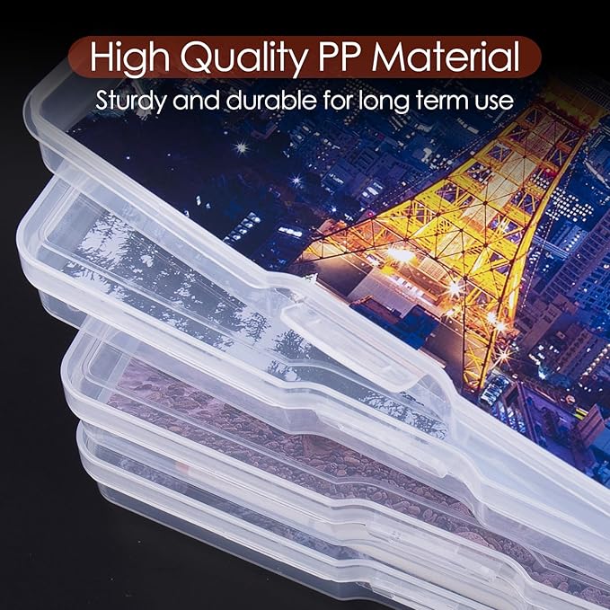 Photo Storage Box 5" x 7", Extra Large Photo Storage Container | 18 Inner Cases, Clear Picture Box with Handle, Seeds Organizer for Pictures, Arts, Crafts, Sewing, Stickers, Office Supplies - Image 3