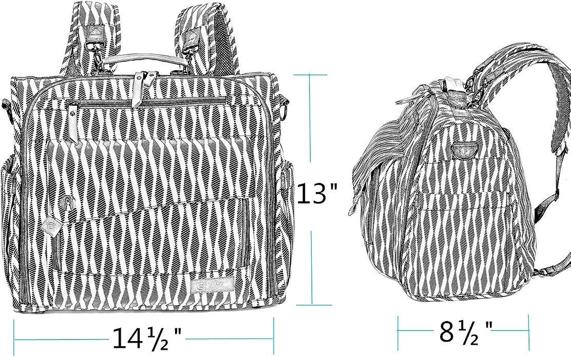 ALLCAMP Diaper Backpack, Waterproof Large Capacity Baby Bag, Multi-Function Nappy Bag with Stroller Hooks, Convertible Tote - Image 3