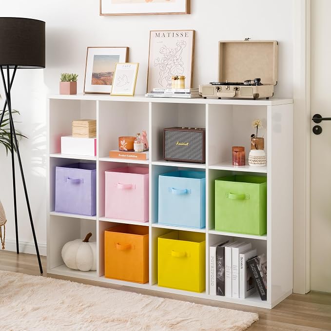 GRANNY SAYS 11x11 Storage Cube Organizers, Pastel Color, 6-Pack | Collapsible Storage Boxes with Thickened Base Plate, Sturdy Handles, Decorative Baskets for Shelves, Closet - Image 4