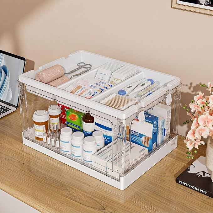 24QT 2Packs Clear Craft Organizers and Storage with Trays | Art Supply Organizer and Storage, Craft Storage Box with Lid for Beads, Markers, Coloring Books, Sewing, Playdoh and Tools - Image 8
