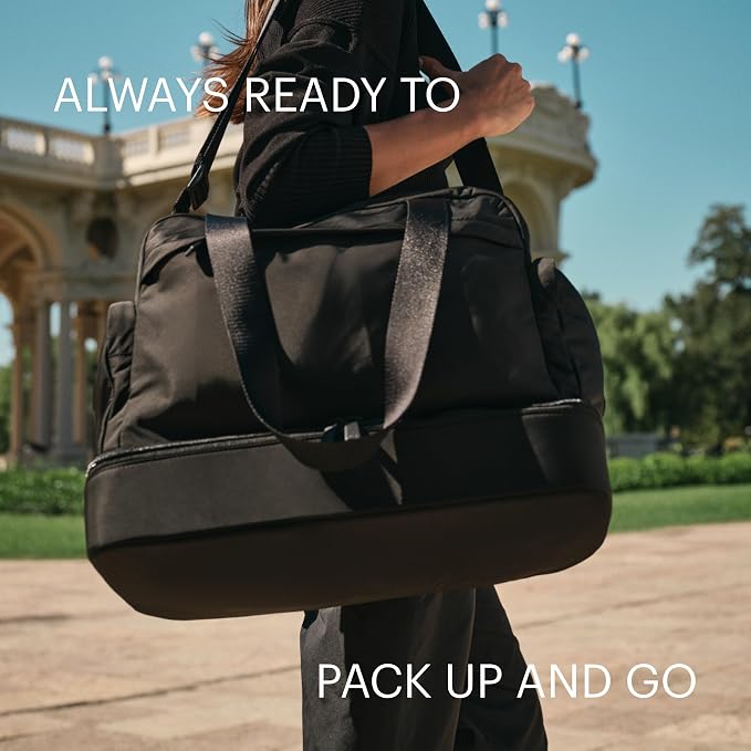 Away Featherlight Weekender Bag, Airline Approved Carry-On Bag | Fits Up to 16" Laptop Pocket, Shoe Compartment, Interior and Exterior Pockets, Travel Duffle Bag, Jet Black - Image 7