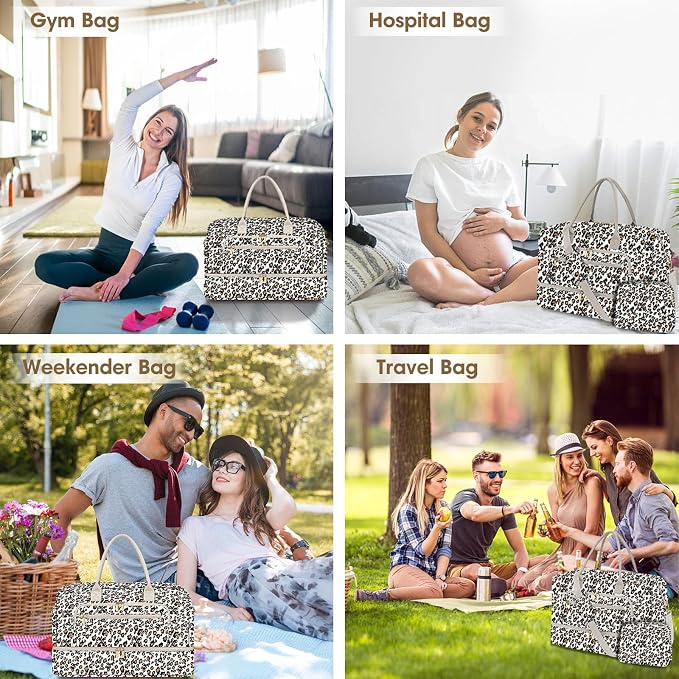 Travel Duffle Bag Weekender for Women - Carry-On Overnight Personal Item Bag with Shoe Compartment & Wet Pocket Large Weekend Tote Bags with Toiletry Hospital Bags for Labor and Delivery - Image 6