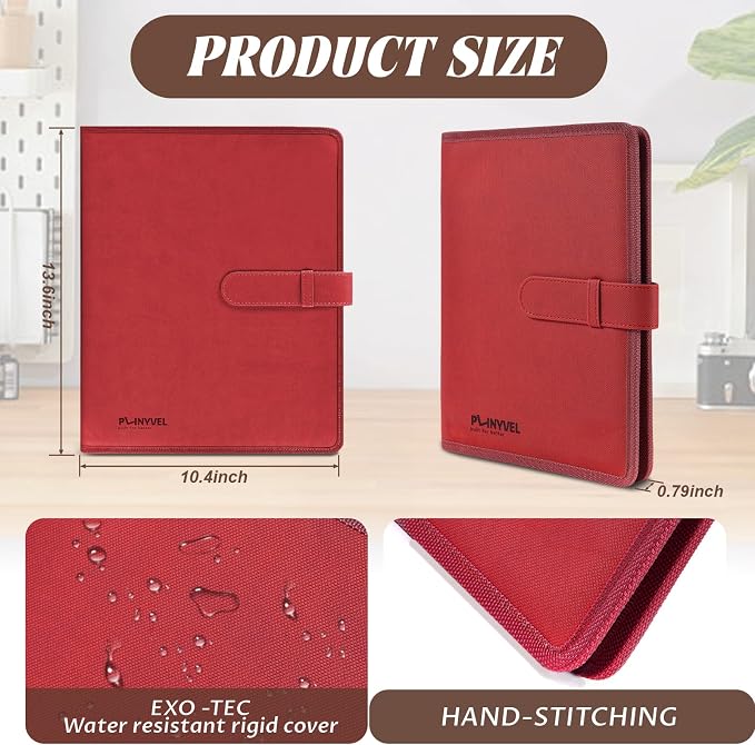 Plinyvel Red Leather Sketchbook Cover 5.5x8.5, Travel Drawing Portfolio | Portable sketch kit organizer, pencil holder, Fits 5.5x8.5 Sketch Book, Spiral Pad, Compact artist storage case - Image 3