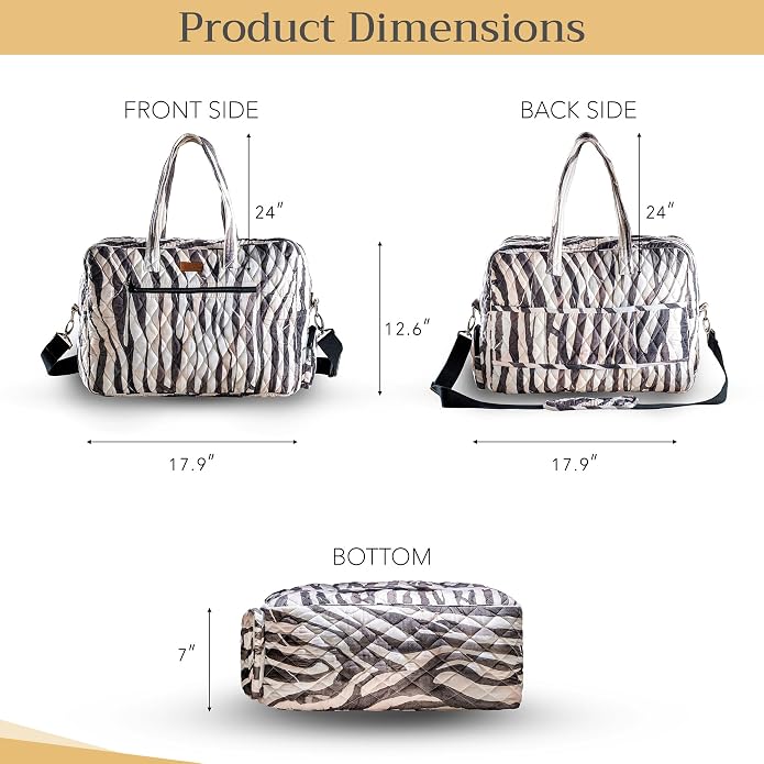 Maison d' Hermine Weekender Bags for Women Cotton Quilted Duffel Overnight Luggage Weekend Bag for Men Gym Gifts Travel | Overnight Luggage Weekend Bag for Men Gym Sports Gifts Duffle bag Business Travellers Trip Spring Summer - Image 6