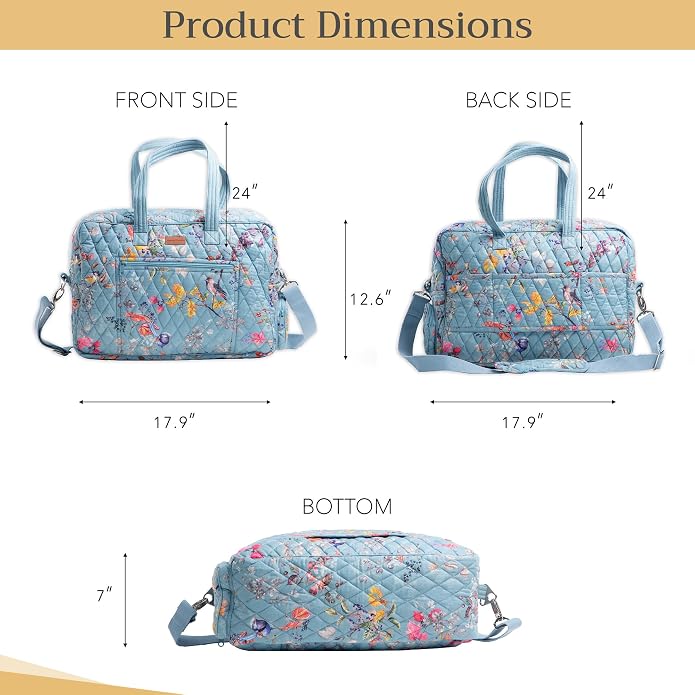 Maison d' Hermine Weekender Bags for Women Cotton Quilted Duffel Overnight Luggage Weekend Bag for Men Gym Gifts Travel | Overnight Luggage Weekend Bag for Men Gym Sports Gifts Duffle bag Business Travellers Trip Spring Summer - Image 6