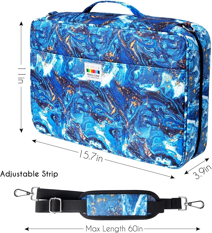 YOUSHARES Big Capacity Colored Pencil Case - 480 Slots large Pen Case Organizer with Multilayer Holder for Prismacolor Colored Pencils & Gel Pen (Quicksand Gold) - Image 5