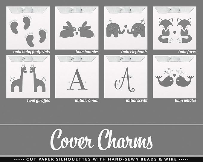 Personalized Twin Pregnancy Journal (8 Center Designs) - Hardcover Pregnancy Memory Book Customized with Babies’ Names, Nicknames or Phrase - Prompted Journal for New Moms (Gray Stripes + Gray) - Image 3