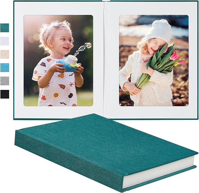 Pssoss 8x10 Photo Album with Writing Space, Linen Cover, 30 Photos | High-GSM writable pages with easy slip-in pockets for weddings, baby photos, family memories, travel, and anniversaries. by Pssoss