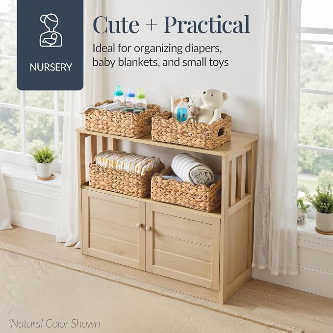 Best Choice Products 9x12 Scalloped Shelf Baskets, Woven Storage Bins, Storage Organizers for Pantry, Living Room, Bedroom, Nursery & Laundry, 4 Pack - Natural with White Trim - Image 6