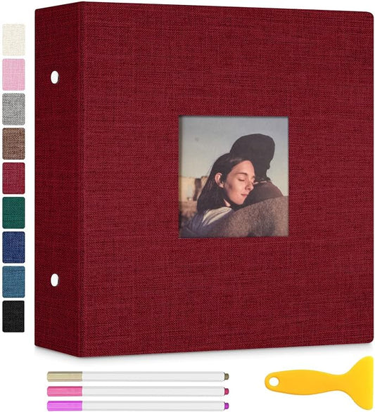 Zesthouse 18 In Photo Album Self Adhesive with Picture Display Window, 3-Ring Scrapbook Albums 60 Pages Holds 10x12 8x10 5x7 4x6 Photos, DIY Photo Book Ideal Gift for Family Wedding Baby by Zesthouse