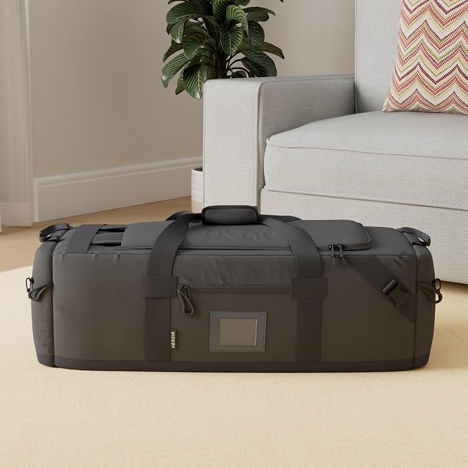 86l Large Duffel Bag For Travel, Gym & Sports - Water Repellent Polyester, Hidden Straps, Shoe Compartment - Perfect Luggage Duffle Bag Or Backpack For Men & Women - Image 2