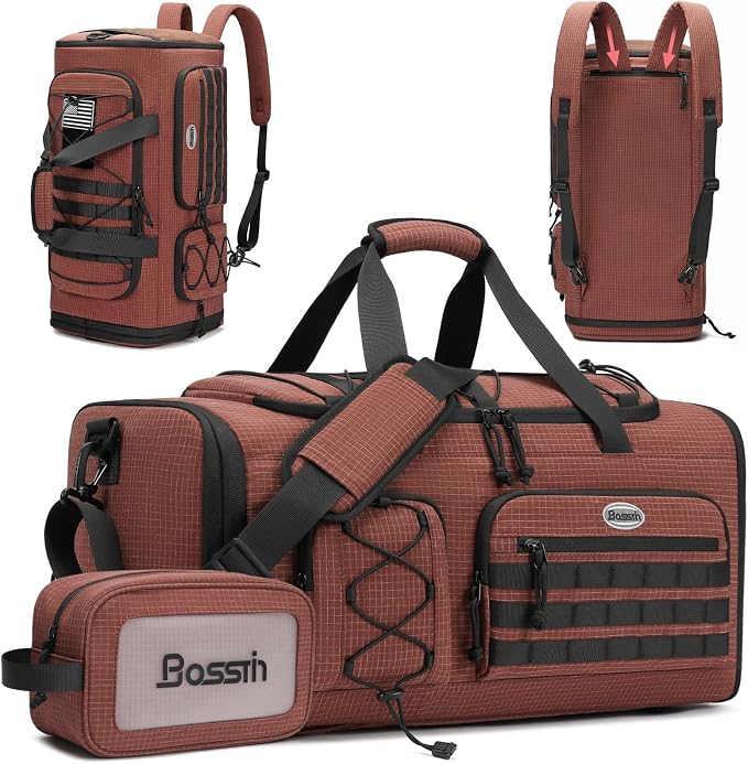 BOSSTIN Gym Bag for Men & Women, 45L-50L Expandable Sports Duffle Bag | Convertible Duffel Backpack, Comes with Toiletry Bag, Shoe Compartment & Wet Pocket, for Workout, Weekender, Overnight Travel by BOSSTIN