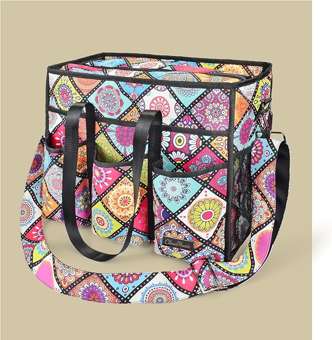 CLOUDMUSIC Large Tote Bag For Women Travel Nurse Teacher Work Waterpoof With Zipper Utility Everything Bags | Travel - Image 3