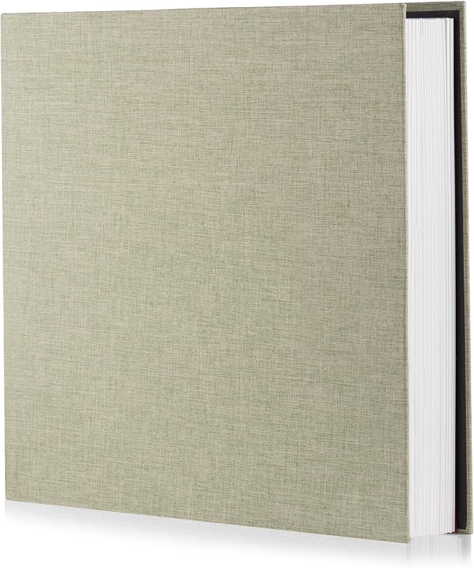 Grass Green Photo Album Self Adhesive Scrapbook Album for 4×6 Photos/Pictures DIY Linen Cover Album 15 Sheets/30 Blank Pages for Family Wedding, Birthday, Christmas, Anniversary by HoneyTolly