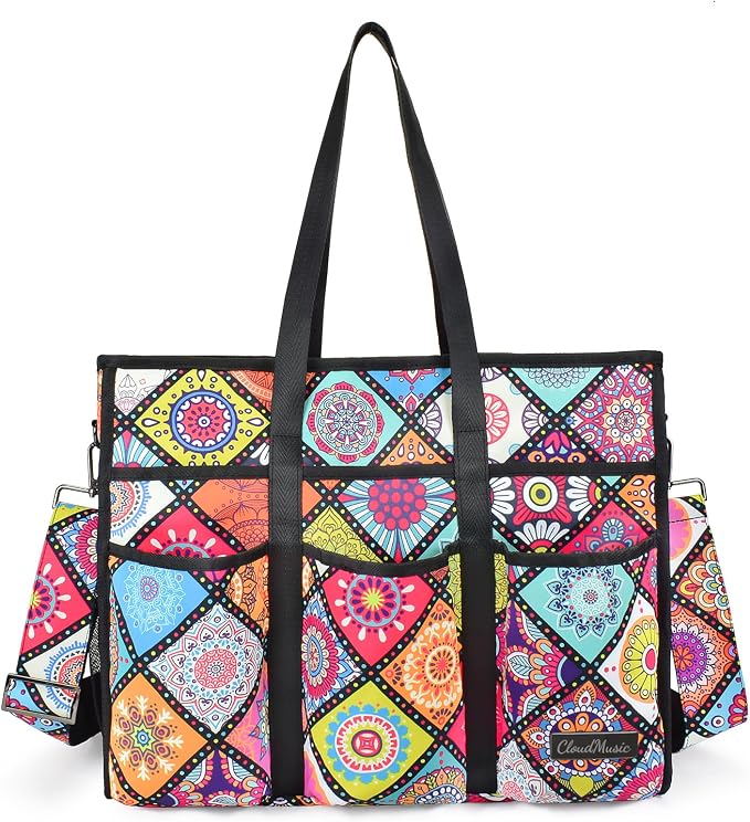 CLOUDMUSIC Large Tote Bag For Women Travel Nurse Teacher Work Waterpoof With Zipper Utility Everything Bags | Travel by CLOUDMUSIC