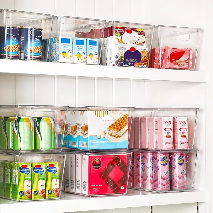 Vtopmart 8 Pack Clear Stackable Storage Bins with Lids and Handles, Large | BPA-free Plastic, Organize Vertically, For Pantry Kitchen Fridge Cabinet Closet Bathroom, Built to Last, Easy to Move - Image 4