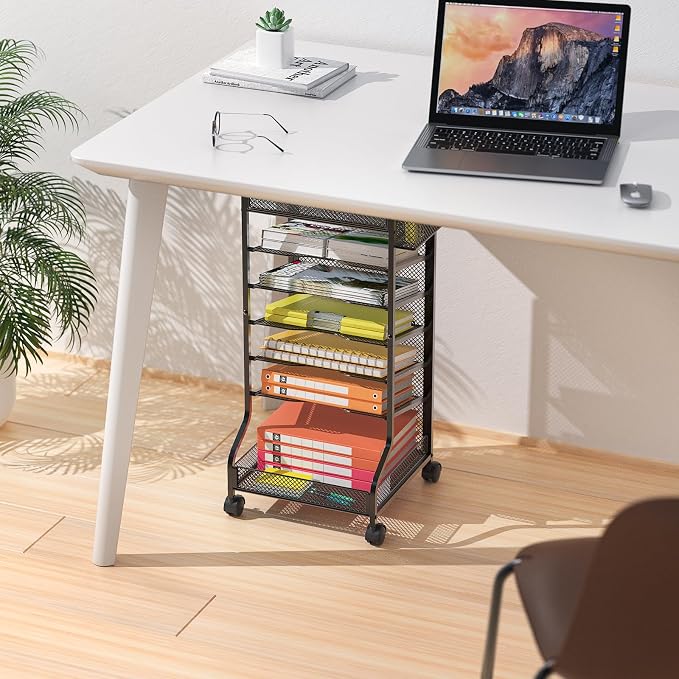 samstar Rolling File Cart,Under Desk Organizer, File Organizer beside Desk, Binder Paper Letter Storage with Wheels,for Office Supplies & Classroom Organization - Image 4