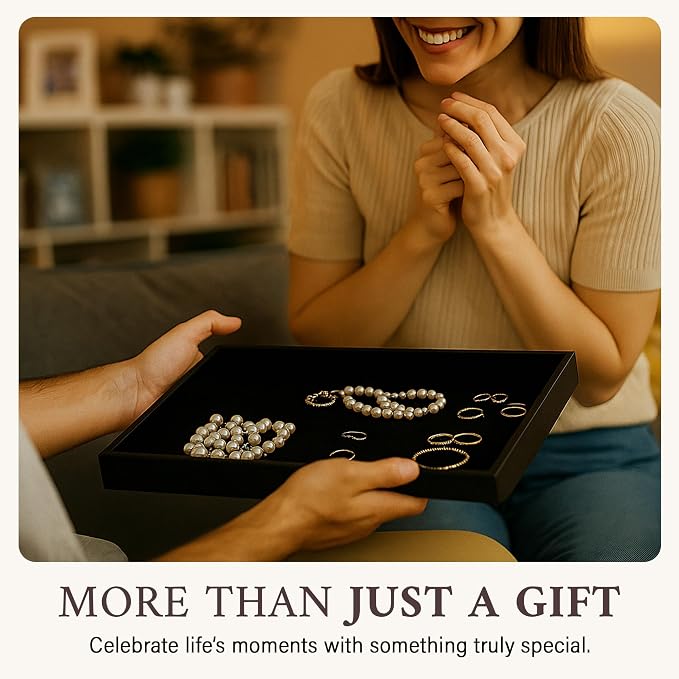 RJ Displays Stackable Jewelry Tray Set, Stackable Plastic Jewelry Organizer Tray, Jewelrys Drawer, Drawers Inserts, Earring Organizer for Women Perfect Trays 14.75x8.25x1 in (Black, 6 Pack) - Image 7