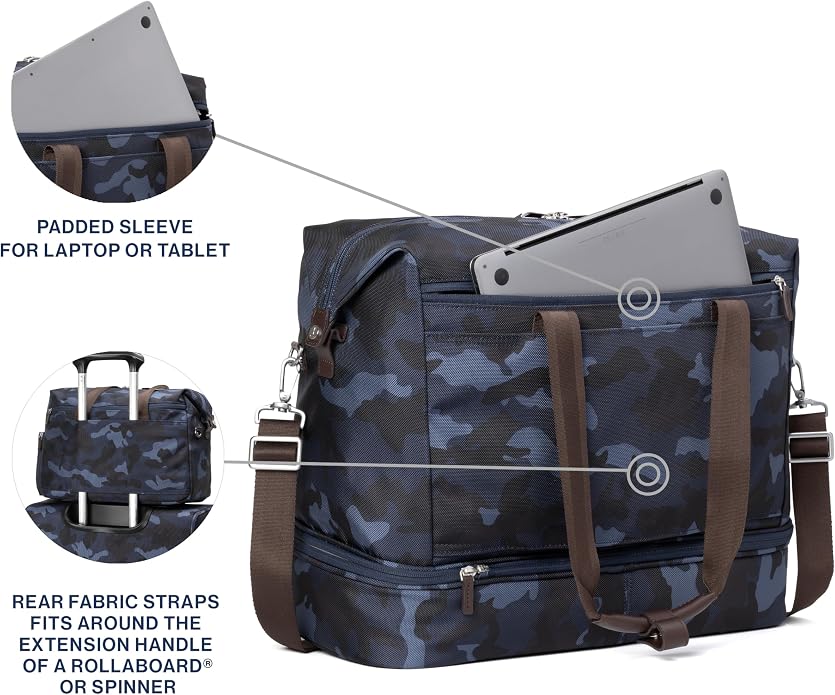 Travelpro Platinum Elite Carry on Soft Travel Drop-Bottom Weekender Bag, Overnight, Men and Women - Image 4
