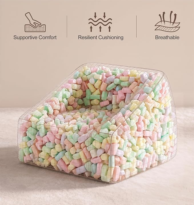 Hobestluk Bean Bag Chair Plush Accent Chair Armrest Living Room Adult Pink | Memory Foam Filled Oversized Large Cozy Comfy Plush Chair Lazy Sofa Living Room Bedroom Dorm Reading Gaming Washable cover - Image 7