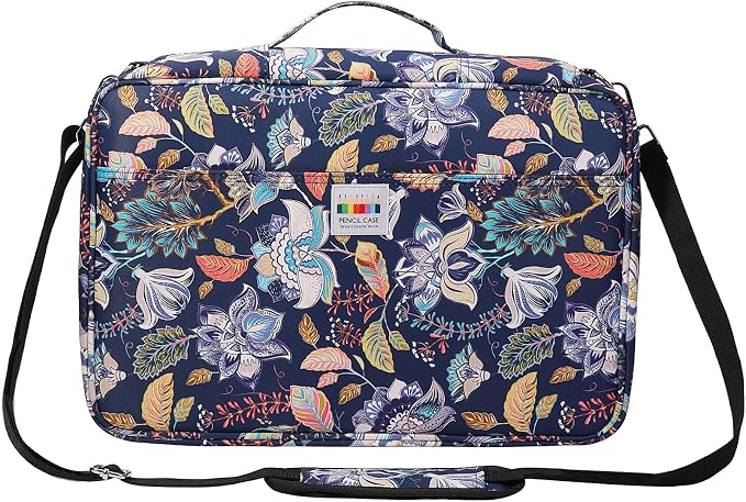 JAKAGO 480 Slots Colored Pencil Case Extra Large Capacity Pen Holder for Artist Painter Zipper Organizer Bag for Marker Highlighter Storage Case for Office Sketch Travel Supplies (Retro Flower) by JAKAGO