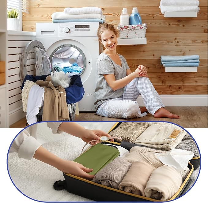 Woanger 12 Pack 28 x 45 Inch Extra Large Laundry Bags Bulk, Colorful | Washable Polyester, Drawstring Closure, For Clothes and Bedding, Foldable for College Dorms, Hotels, Camping and Travel - Image 7