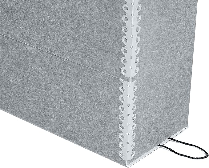 Lineco Archival Document Storage Box, 12.5" x 10.5" x 5", Gray | Acid-Free, 12 Letter Sized File Folders Included, Organizer for Prints, Photos, Papers, Pack of 2 - Image 6