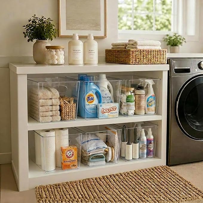 Sorbus Clear Storage Bins 2 Pack Extra Large – BPA-Free Clear Bins for Organizing Pantry, Toys & Laundry | Clear Storage Containers with Handles, 13.75x9.75x8.75 - Image 4