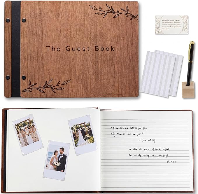Aspen Studio Guest Book with Signing Pen with Photo of Polaroid for Wedding Book and Memorial Occasions Guest Signing Book for Wedding, Memory Guest Book by AspenStudio