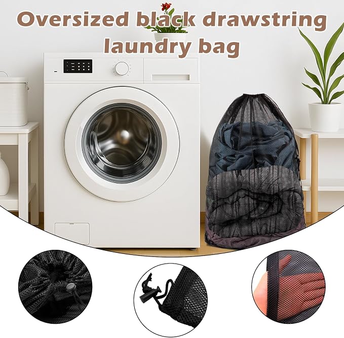 2 Pcs Mesh Laundry Bags, 70×90cm Heavy Duty Laundry Bag for Washing Machine, Large Washing Net Bags for Laundry with Drawstring, Large Laundry Bags for Dirty Clothes Beddings Plush Toys - Image 3