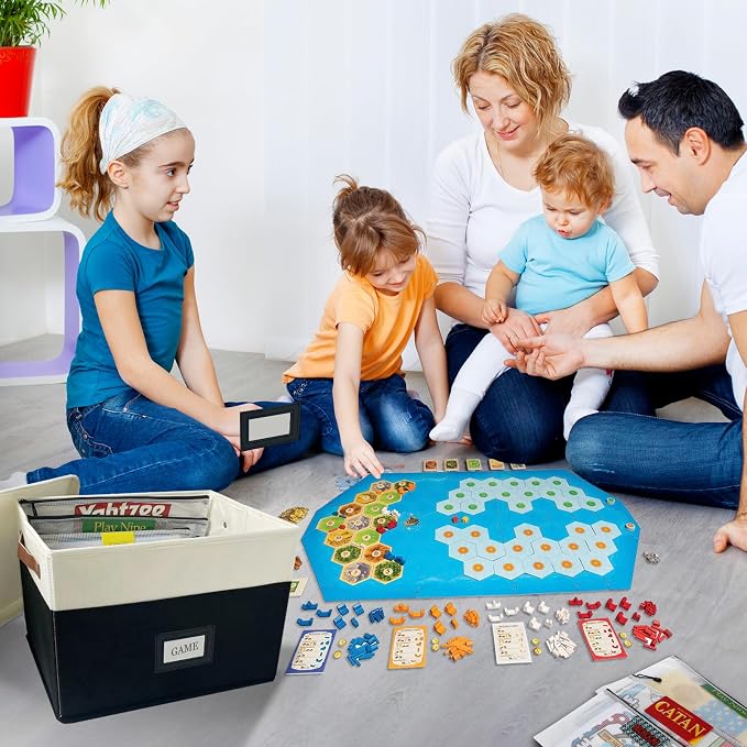 Board Game Storage, Board Game Organizer with 12pcs Zipper Bags and Writable Stickers, Board Organizers Storage with Lid for Office Supplies, Puzzles, Video Game, Craft Product,2pcs - Image 2