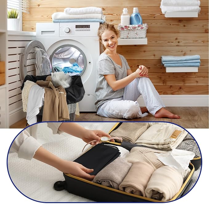 Woanger 12 Pack 28 x 45 Inch Extra Large Laundry Bags Bulk, Black | Washable Polyester, Drawstring Closure, For Clothes and Bedding, Foldable for College Dorms, Hotels, Camping and Travel - Image 7