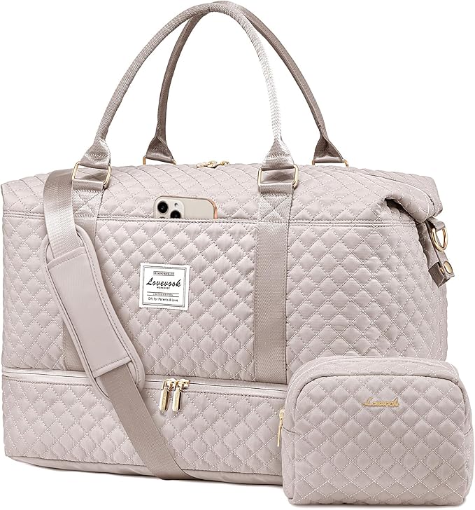 LOVEVOOK Travel Duffle Bag,Weekender Bags for Women with Shoe Compartment，Carry on Overnight Bag with Toiletry Bag,Gym Duffel Bag with Wet Pocket, Hospital Bags for Labor and Delivery by LOVEVOOK