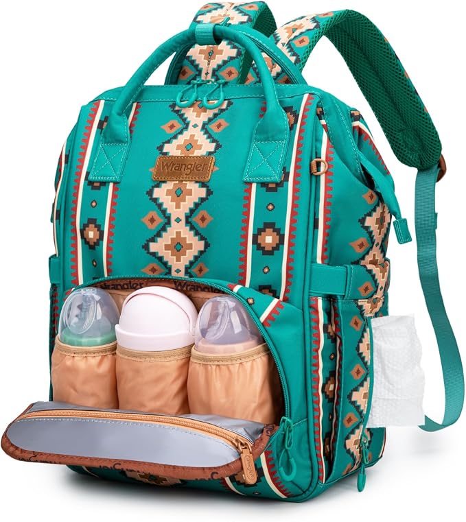 Montana West Wrangler Diaper Bag Backpack Aztec Callie Bag Travel Backpack Purses Western Multi-Function Baby Bags for Mom - Image 9