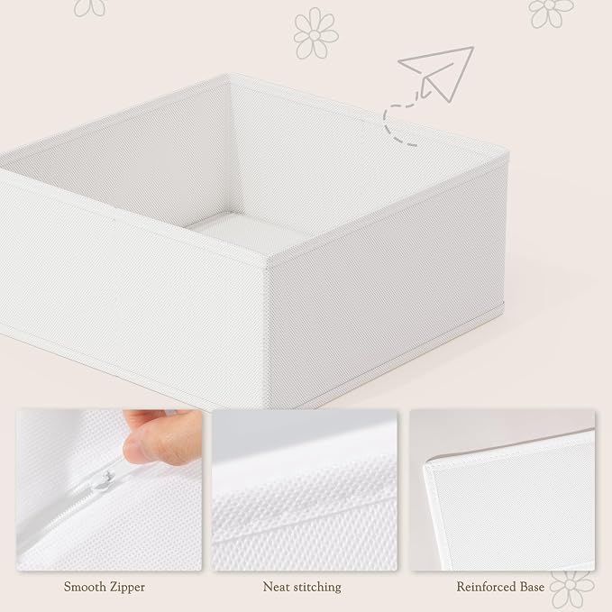 Drawer Organizers 18-Piece Set, Dresser Organizer for Baby Clothes, Foldable Closet Storage & Drawer Dividers for Underwear, Socks, Nursery (White) - Image 4