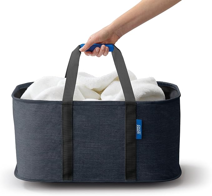 Joseph Joseph Hold-All, Collapsible 35L/9.25 Gallon Washing Laundry Basket Bag, Durable Fabric, Moisture Resistant - Carbon Black - Image 2