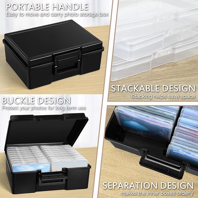 Photo Storage Box 5 x 7 Inches, 18 Inner Extra Large Photo Organizer With Dividers, Acid-Free Photo Storage Containers, Craft Storage Box for Protect Photos, Crafts, Seed, Stamps - Image 4