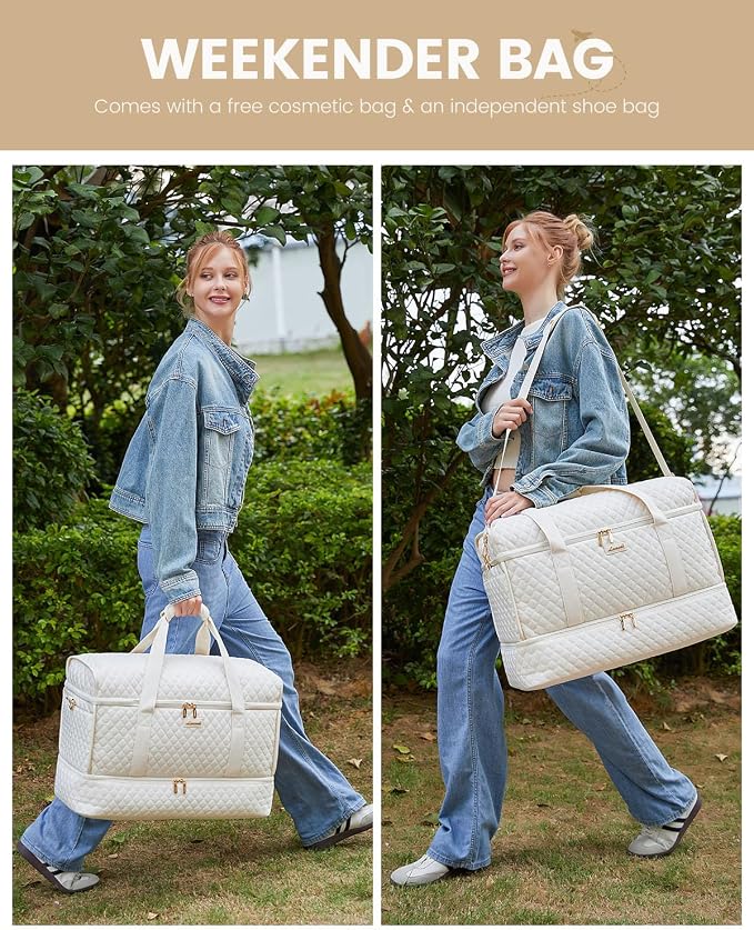 LOVEVOOK Large Travel Duffle Bag, Weekender Bags for Women With Shoe Compartment, Overnight Hospital Bag For Women Labor Delivery, Carry on Bag Personal Item Travel Bag, Yoga Gym Duffel Bag - Image 2