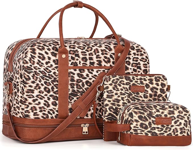 Weekender Bag for Women Canvas Overnight Bag Large Travel Tote Bag Carry on Shoulder Duffle Bag With Shoe Compartment,Perfect for Travel/Daily Use/Birthday Gift … by BOLOSTA
