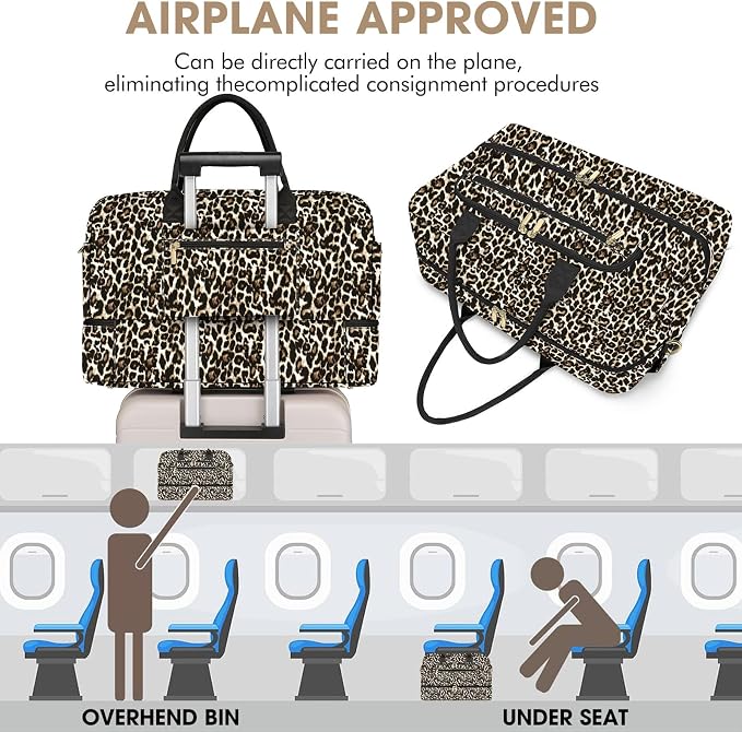 Travel Duffle Bag Weekender for Women - Carry-On Overnight Personal Item Bag with Shoe Compartment & Wet Pocket Large Weekend Tote Bags with Toiletry Hospital Bags for Labor and Delivery - Image 5