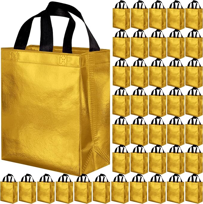 BLEWINDZ 100 Medium Reusable Gift Bags with Handles - Ideal Party Favors & Shopping Bags (10 Colors) by BLEWINDS